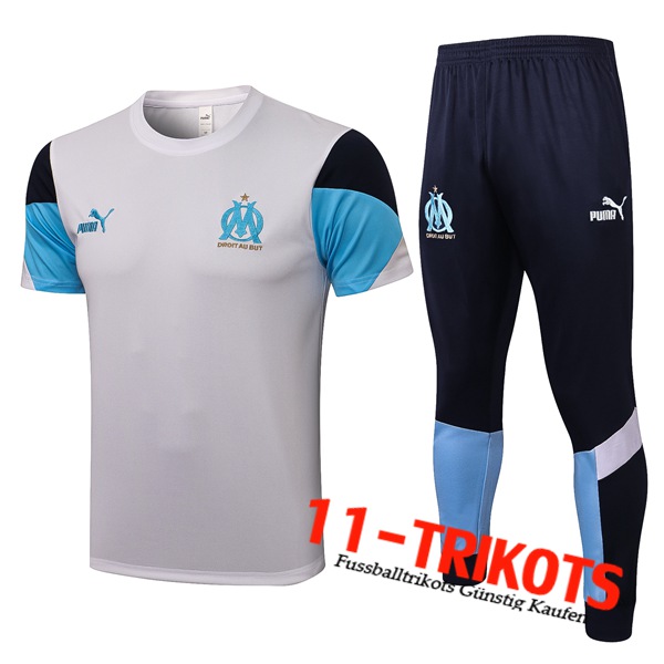 Marseille OM T Shirt Suits + Hose Blau/Schwarz/Weiß 2021/2022