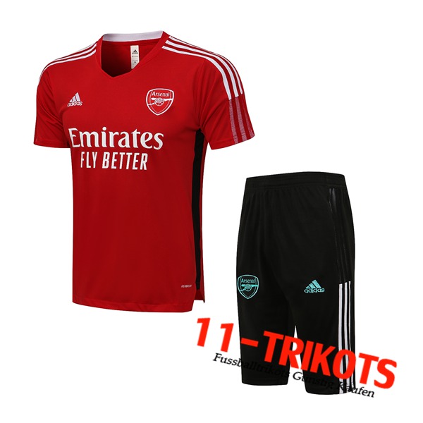 FC Arsenal T Shirt Suits + Shorts Rot/Weiß 2021/2022