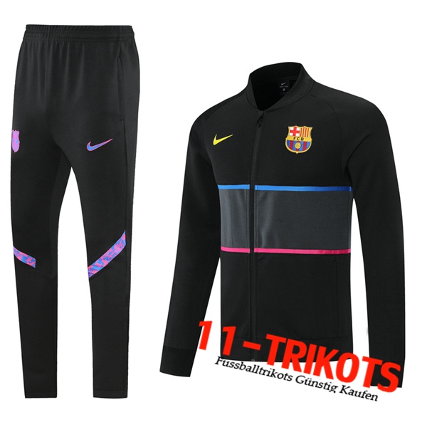 FC Barcelona Trainingsanzug (Jacke) Blau/Schwarz/Rosa 2021/2022