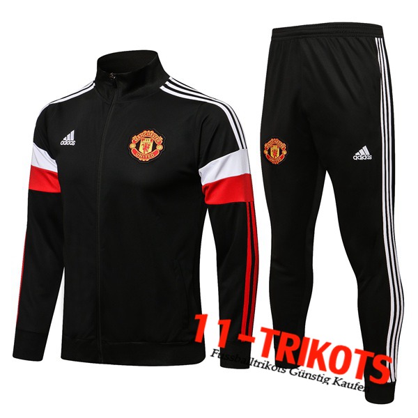 Manchester United Trainingsanzug (Jacke) Schwarz/Rot/Weiß 2021/2022