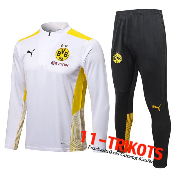 Dortmund BVB Kinder Trainingsanzug Weiß/Gelb 2021/2022