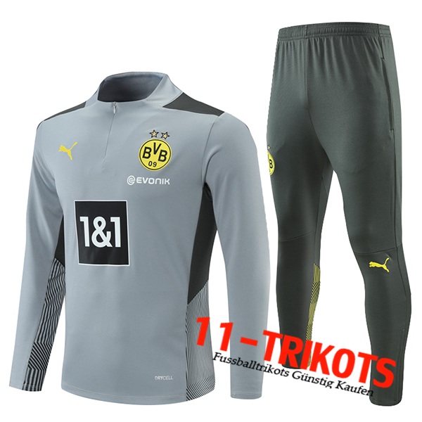 Dortmund BVB Kinder Trainingsanzug Grau 2021/2022