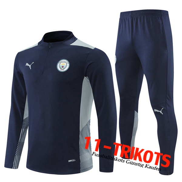 Manchester City Kinder Trainingsanzug Blau Grau 2021/2022