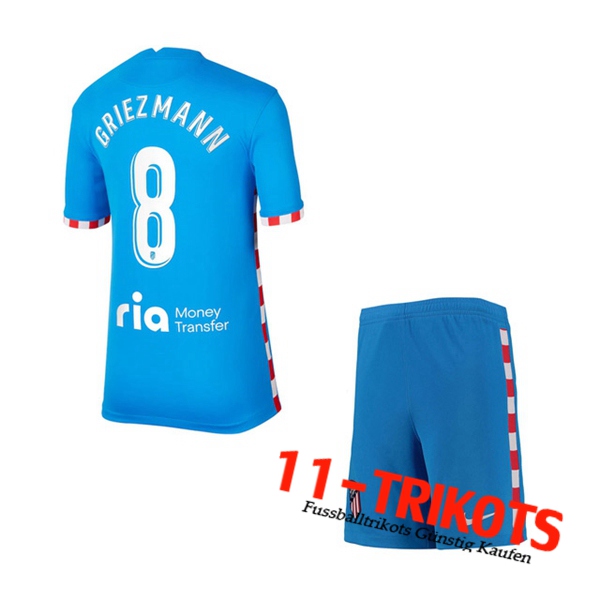 Atletico Madrid (Griezmann 8) Kinder Third Trikot 2021/2022