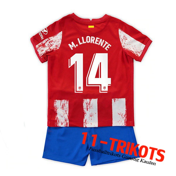 Atletico Madrid (M. Llorente 14) Kinder Heimtrikot 2021/2022