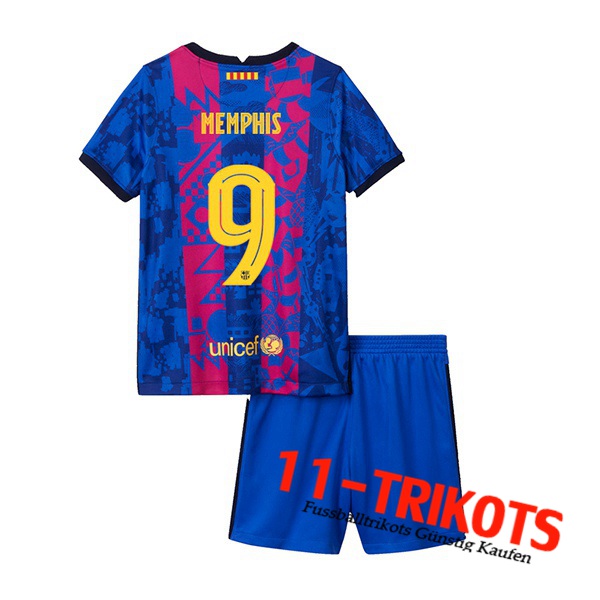 FC Barcelona (Memphis 9) Kinder Terza Trikot 2021/2022