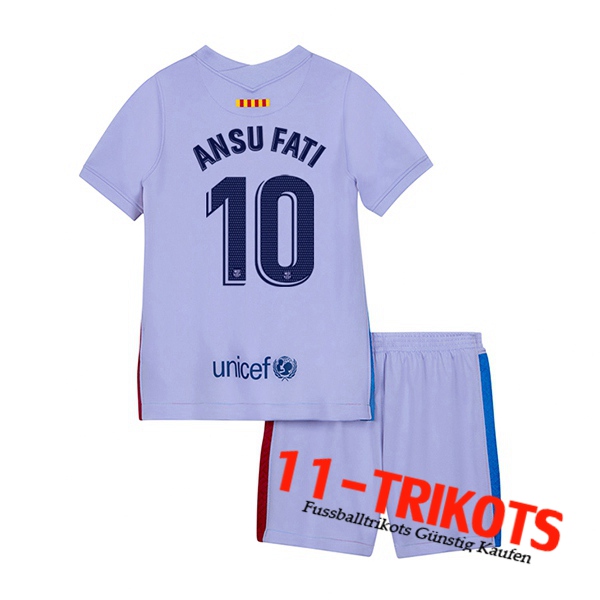 FC Barcelona (Ansu Fati 10) Kinder Auswärtstrikot 2021/2022