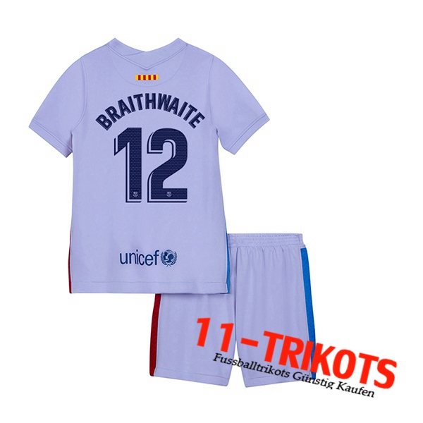 FC Barcelona (Martin Brathwaite 12) Kinder Auswärtstrikot 2021/2022