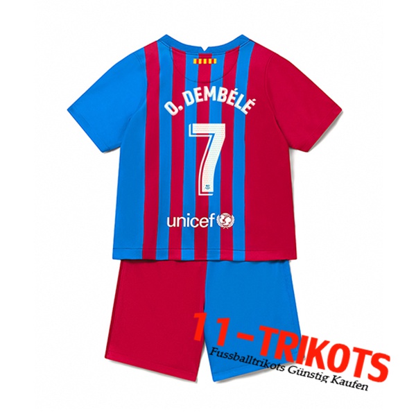 FC Barcelona (Ousmane Dembele 7) Kinder Heimtrikot 2021/2022