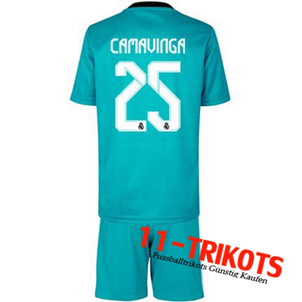 Real Madrid (Camavinga 25) Kinder Third Trikot 2021/2022