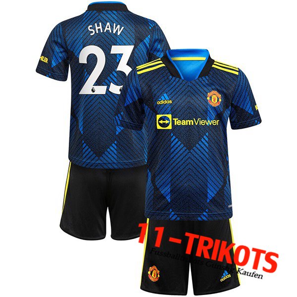 Manchester United (Shaw 23) Kinder Third Trikot 2021/2022