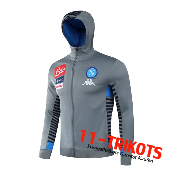 Chaqueta Futbol Con Capucha SSC Napoles Gris 2020/2021