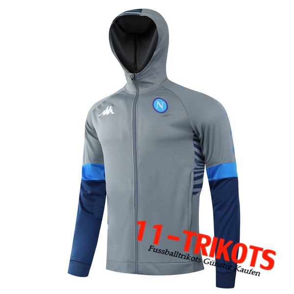 Chaqueta Futbol Con Capucha SSC Napoles Gris 2020/2021