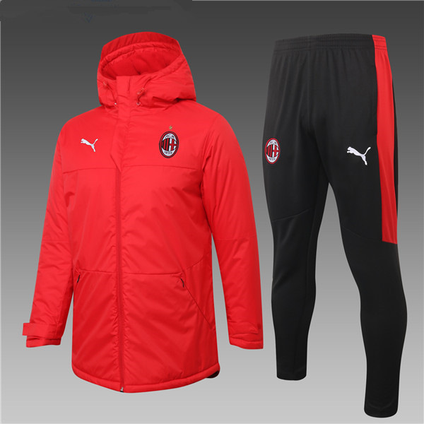Chaqueta De Plumas Milan AC Roja + Pantalones 2020 2021