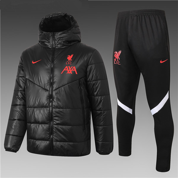 Chaqueta De Plumas FC Liverpool Negro + Pantalones 2020 2021