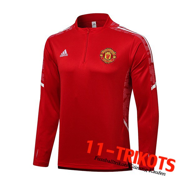 Manchester United Training Sweatshirt Rot/Weiß 2021/2022