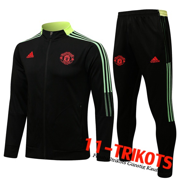 Manchester United Trainingsanzug (Jacke) Schwarz/Gelb/grün 2021/2022