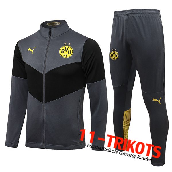 Dortmund BVB Trainingsanzug (Jacke) Schwarz/Grau 2021/2022