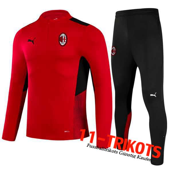 AC Milan Trainingsanzug Kinder Rot/Schwarz 2021/2022