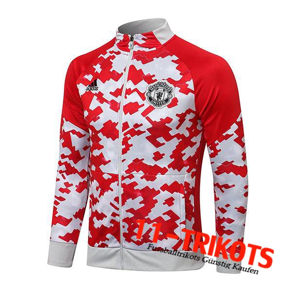 Manchester United Trainingsjacke Rot/Weiß 2021/2022