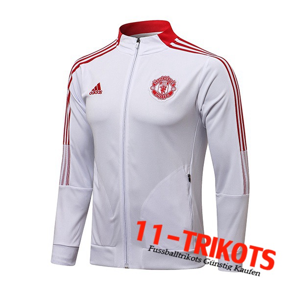 Manchester United Trainingsjacke Weiß/Rot 2021/2022