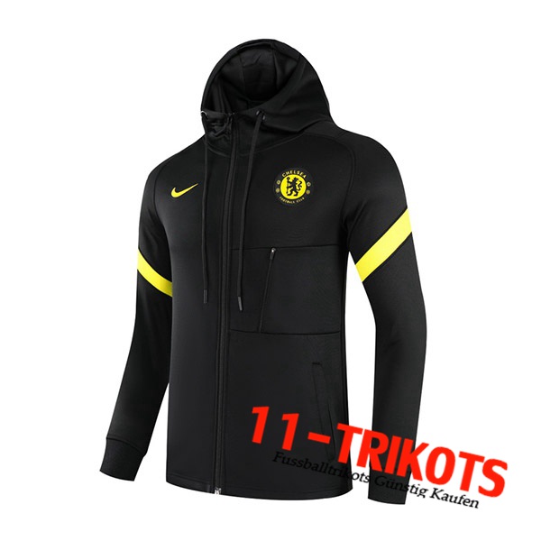 FC Chelsea Trainingsjacke Mit Kapuze Gelb/Schwarz 2021/2022