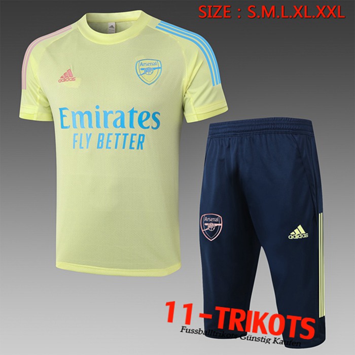 Neuestes Arsenal Trainingstrikot + Hose 3/4 Gelb 2020/2021 | 11-Trikots