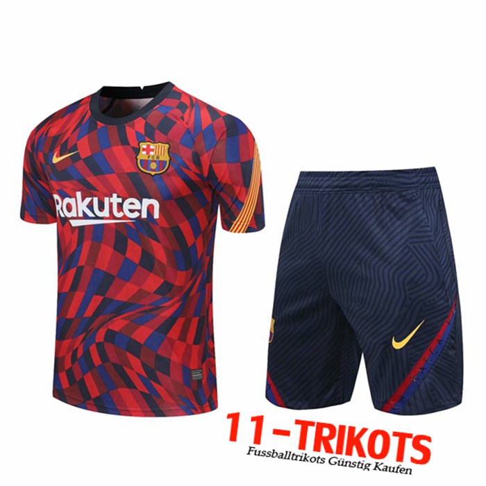 Neuestes FC Barcelona Trainingstrikot + Shorts Rot 2020/2021 | 11-Trikots