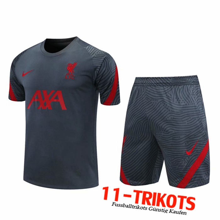 Neuestes FC Liverpool Trainingstrikot + Shorts Grau 2020/2021 | 11-Trikots