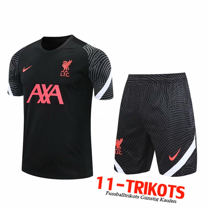 Neuestes FC Liverpool Trainingstrikot + Shorts Schwarz 2020/2021 | 11-Trikots