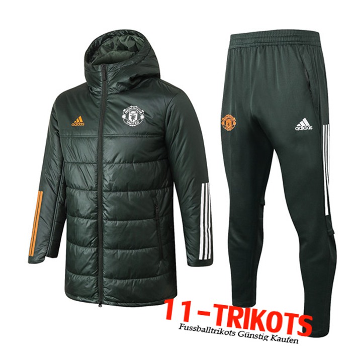 Neuestes Manchester United Daunenjacke Armeegrün + Hose 2020/2021 | 11-Trikots