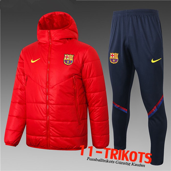 Neuestes FC Barcelona Daunenjacke Rot + Hose 2020/2021 | 11-Trikots