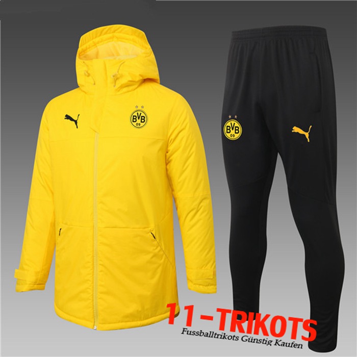 Neuestes Dortmund BVB Daunenjacke Gelb + Hose 2020/2021 | 11-Trikots