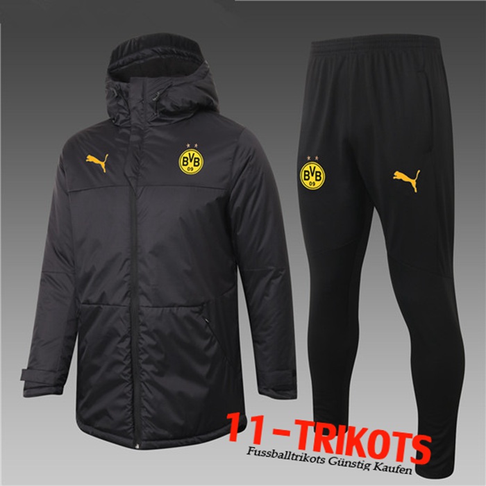 Neuestes Dortmund BVB Daunenjacke Schwarz + Hose 2020/2021 | 11-Trikots