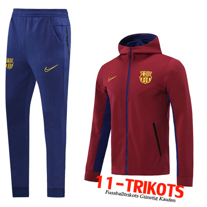 Neuestes FC Barcelona Trainingsanzug Windbreaker Rot 2020/2021 | 11-Trikots