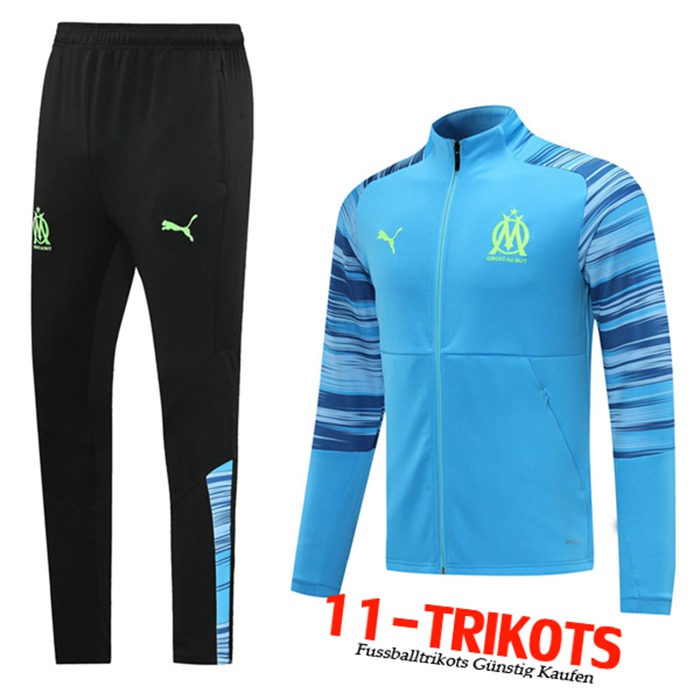 Neuestes Marseille OM Trainingsanzug (Jacke) Blau 2020/2021 | 11-Trikots