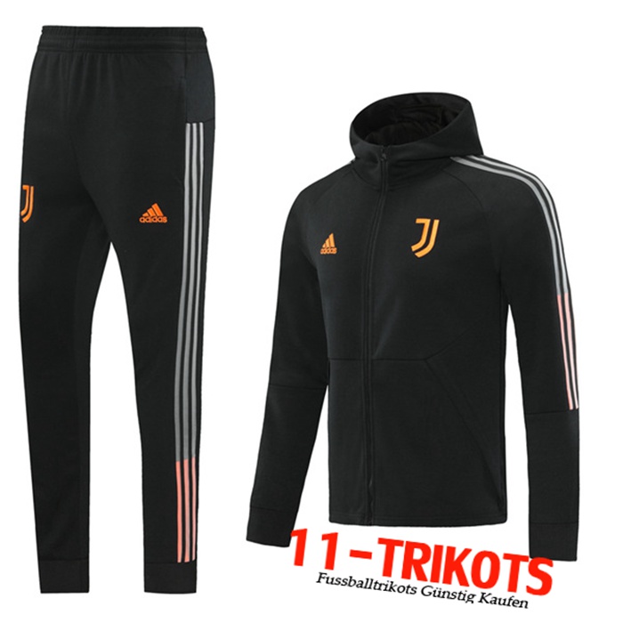 Neuestes Juventus Trainingsanzug (Jacke) Schwarz 2020/2021 | 11-Trikots