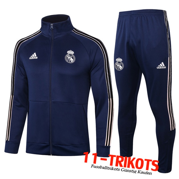 Neuestes Real Madrid Trainingsanzug (Jacke) Navy Blau 2020/2021 | 11-Trikots