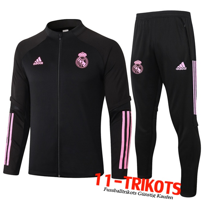 Neuestes Real Madrid Trainingsanzug (Jacke) Schwarz 2020/2021 | 11-Trikots