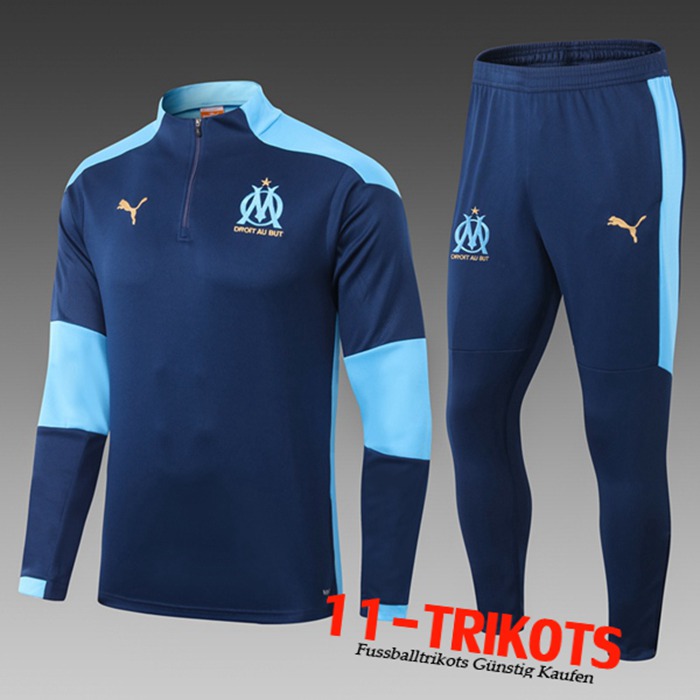 Neuestes Marseille OM Kinder Trainingsanzug Blau 2020/2021 | 11-Trikots