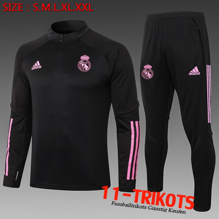 Neuestes Real Madrid Kinder Trainingsanzug Schwarz 2020/2021 | 11-Trikots