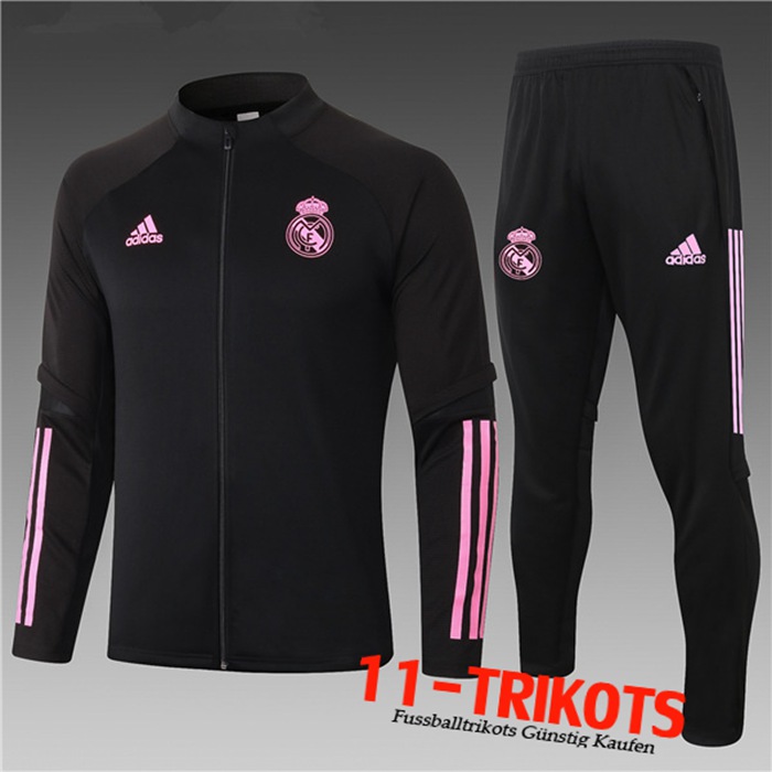 Neuestes Real Madrid Kinder Trainingsanzug (Jacke) Schwarz 2020/2021 | 11-Trikots