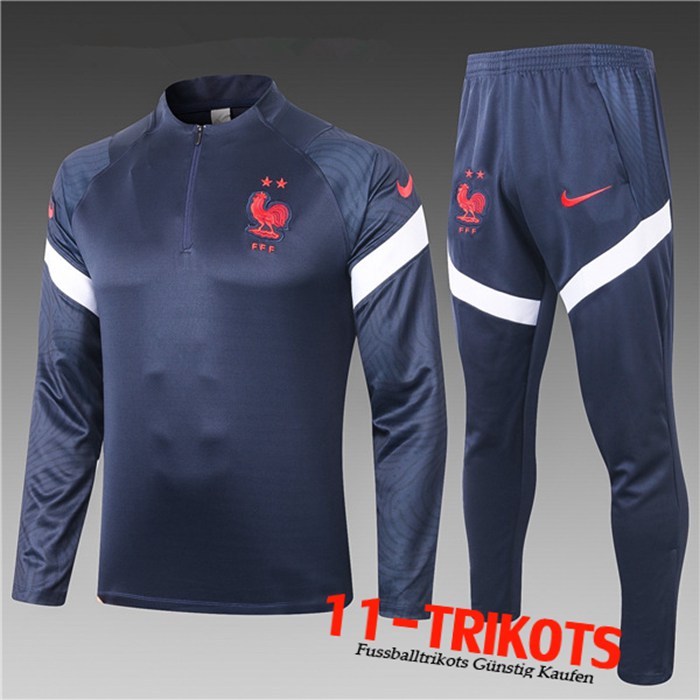 Neuestes Frankreich Kinder Trainingsanzug Navy Blau 2020/2021 | 11-Trikots