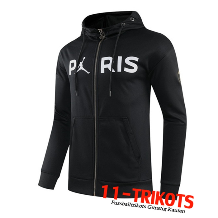 Neuestes PSG Jordan Trainingsjacke Windbreaker Schwarz 2020/2021 | 11-Trikots