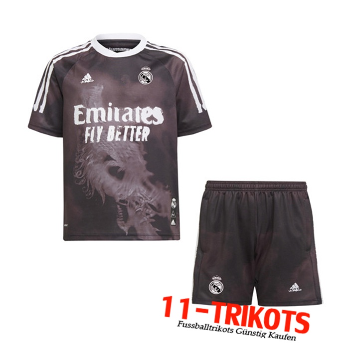 Neuestes Real Madrid Human Race x Pharrell Kinder Trikot 2021 | 11-Trikots