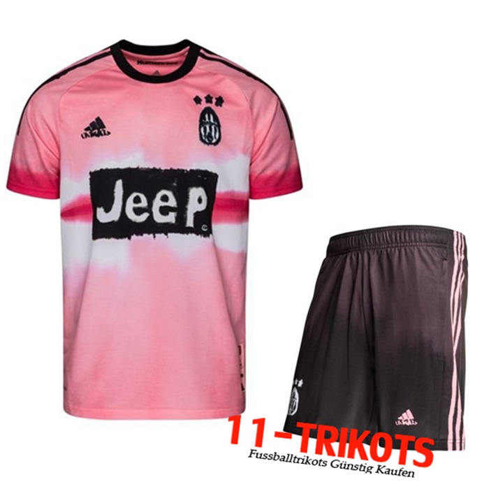 Neuestes Juventus Trikot Rasse Mensch x Pharrell + Shorts 2021 | 11-Trikots