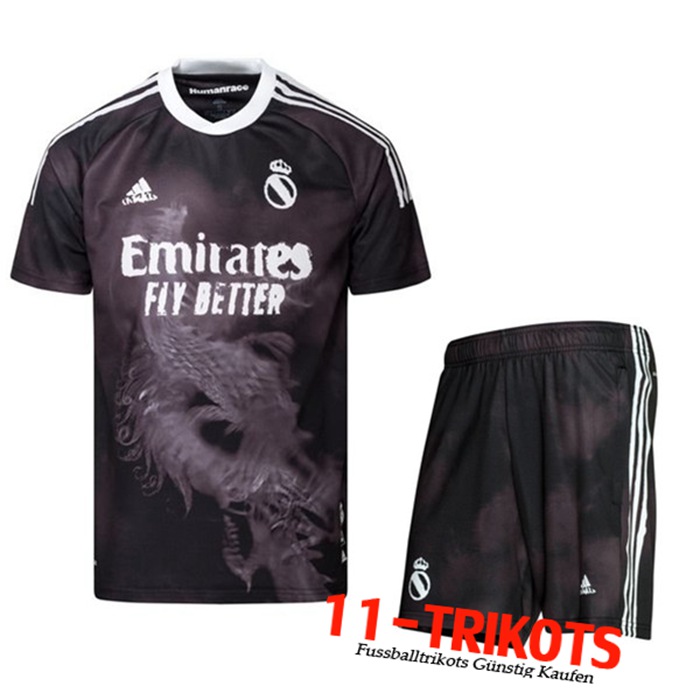 Neuestes Real Madrid Trikot Rasse Mensch x Pharrell + Shorts 2021 | 11-Trikots