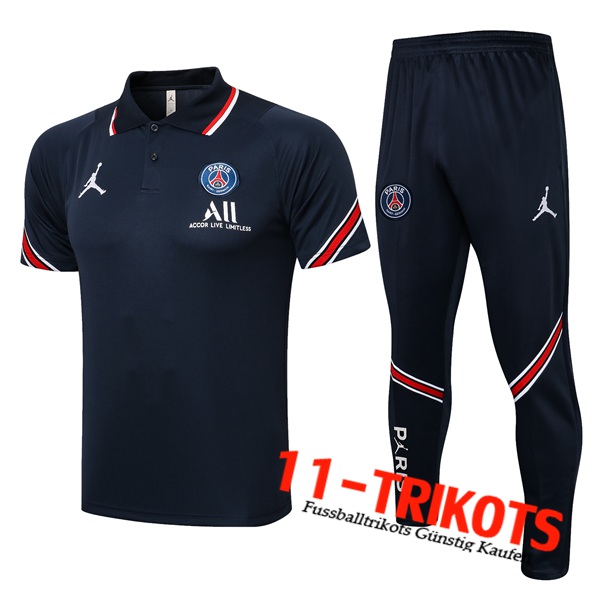 Jordan PSG Poloshirt + Pants Dunkelblau 2021/2022