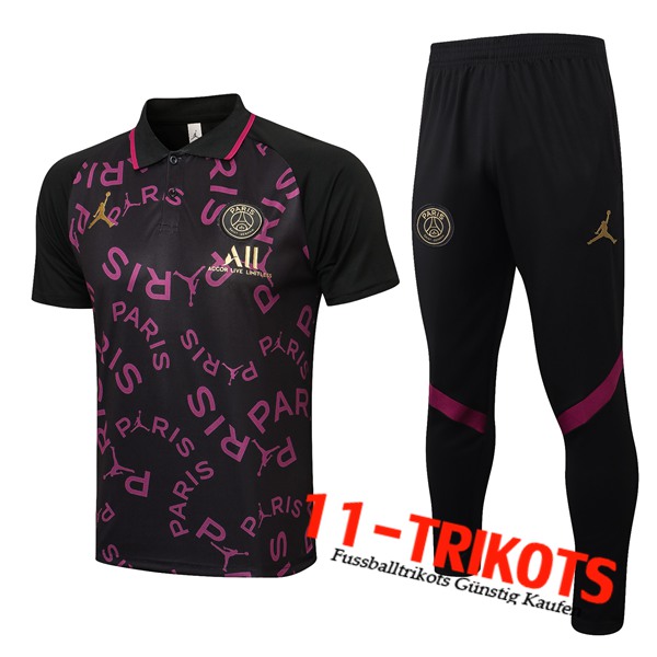 Jordan PSG Poloshirt + Pants Schwarz/Lila 2021/2022