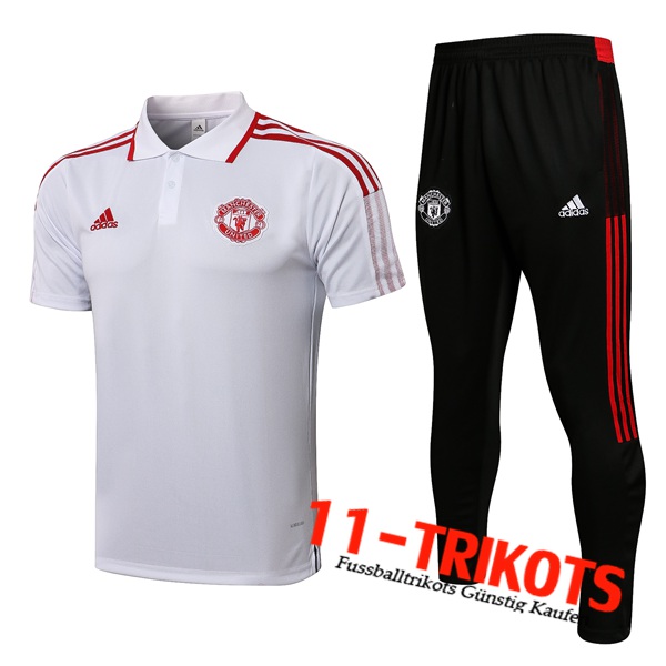 Manchester United Poloshirt + Hose Rot/Weiß 2021/2022 -01